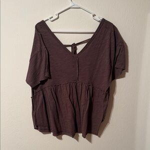 Women's V-Neck Plum Top